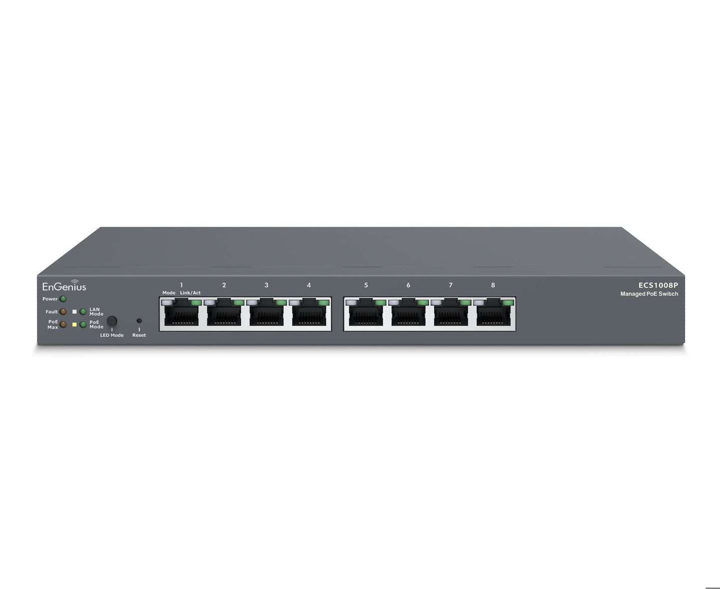 ECS1008P Cloud Managed 8 port Switch with 55W 802.3af budget