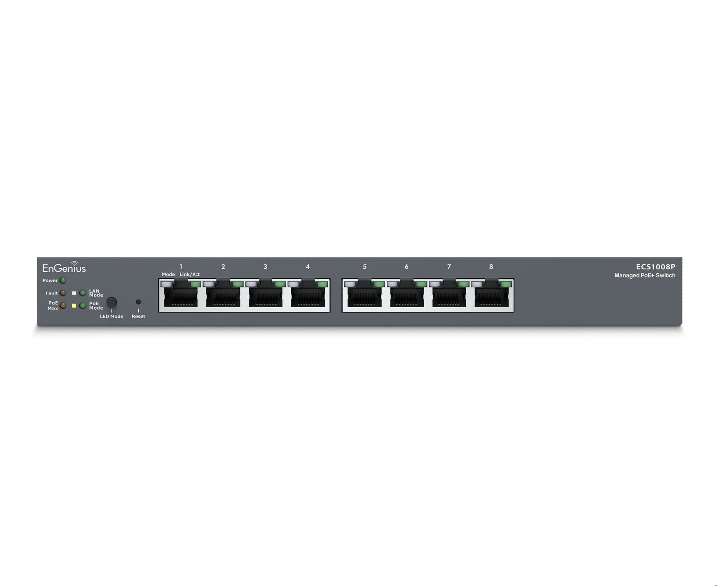ECS1008P Cloud Managed 8 port Switch with 55W 802.3af budget