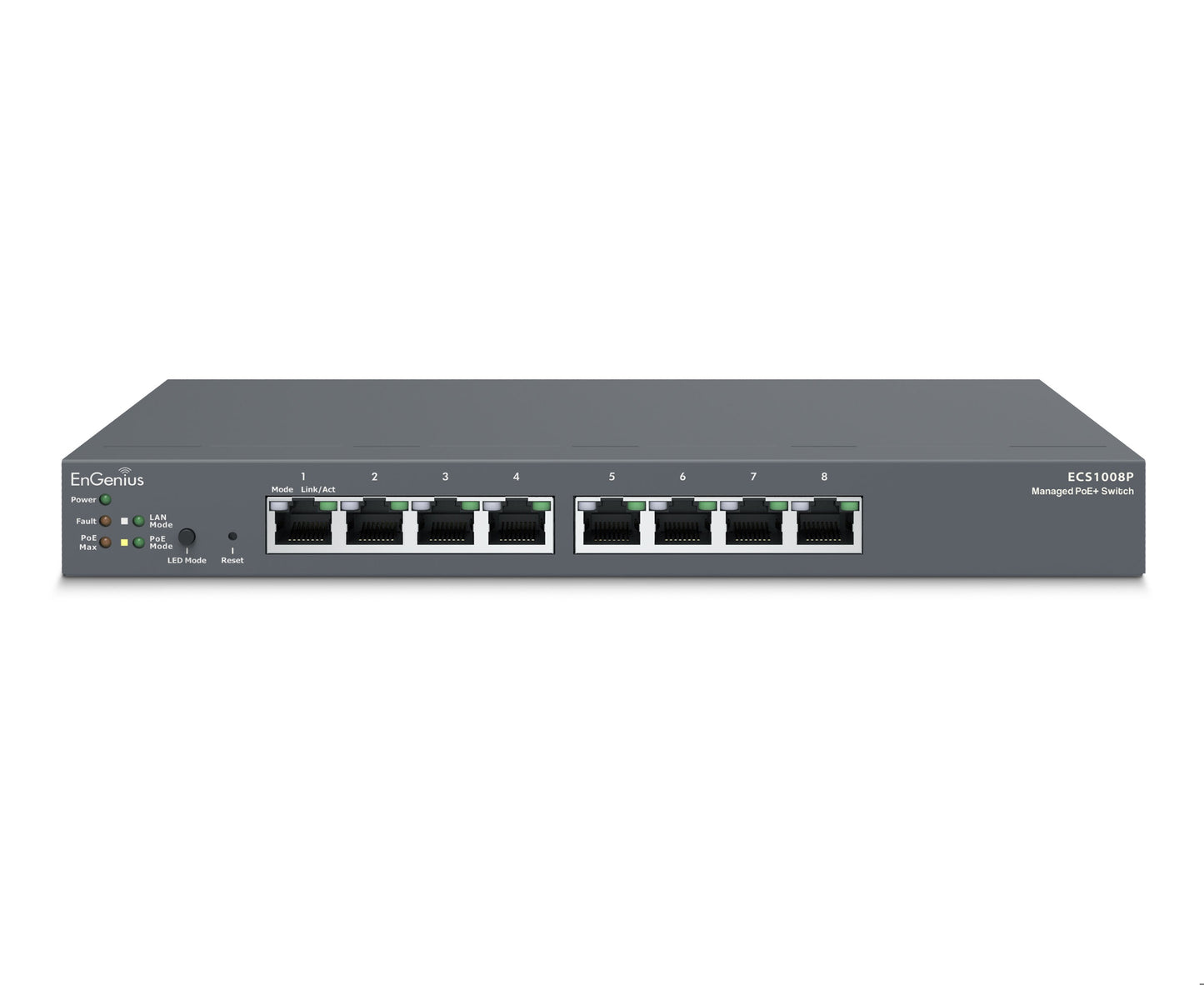 ECS1008P Cloud Managed 8 port Switch with 55W 802.3af budget