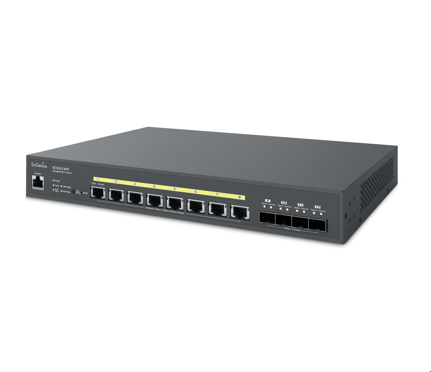 ECS5512FP Cloud Managed 10-Gig 8-Port PoE++ Switch, 420W Budget
