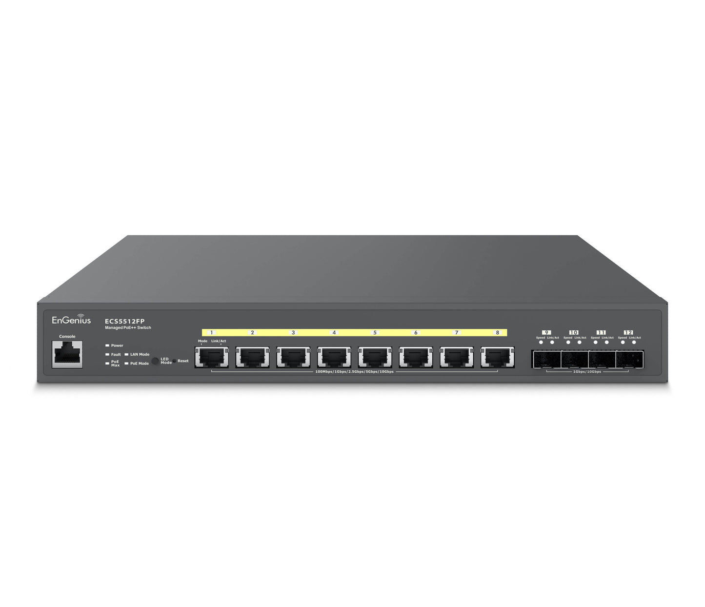 ECS5512FP Cloud Managed 10-Gig 8-Port PoE++ Switch, 420W Budget
